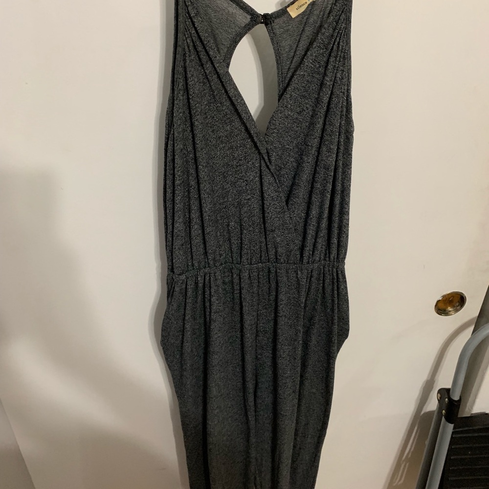 gray jumpsuit